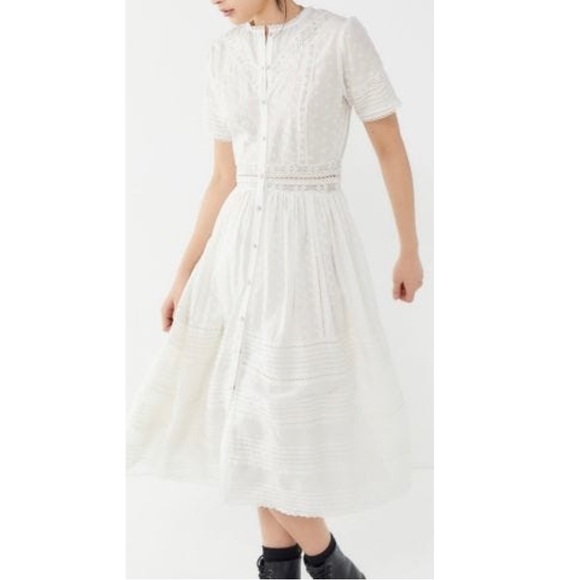 Urban Outfitters Dresses & Skirts - Urban Outfitters Victoria Midi Dress Ivory Size Small